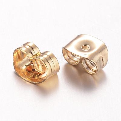 304 Stainless Steel Ear Nuts, Friction Earring Backs for Stud Earrings,  Stainless Steel Color, 6x4.5x3mm, Hole: 0.8mm