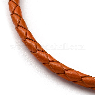 Braided Brown Leather Necklace Cord