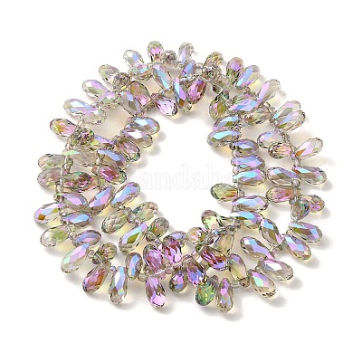 Chapelets de perles en verre électroplaqué&nbsp;EGLA-B006-01A-FR01-1