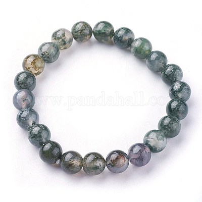 Perles d'agate de mousse naturelle&nbsp;BJEW-F380-01-B15-1