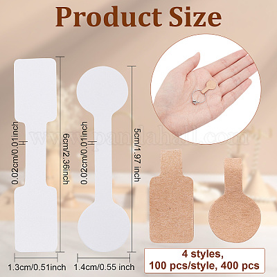 100Pcs Jewelry Price Tags Jewelry Tags Self Adhesive White Blank Price Tags  for Necklace Earring Bracelet Price Rectangle Labels