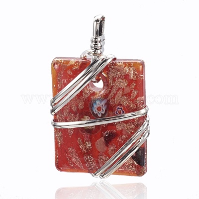 Ciondoli in ottone lampwork&nbsp;PALLOY-J356-08D-1