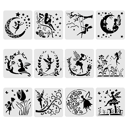 Plastic Drawing Painting Stencils Templates Sets DIY-WH0172-087-1