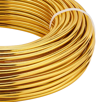BENECREAT 9 Gauge(3mm) Gold Aluminum Wire 82 Feet(25m) Bendable Metal Sculpting Wire Jewelry Craft Wire for Bonsai Trees AW-BC0007-3.0mm-14-1
