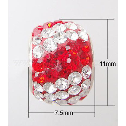 Austrian Crystal with Sterling Silver Single Core European Beads X-CPDL-D007-1-1