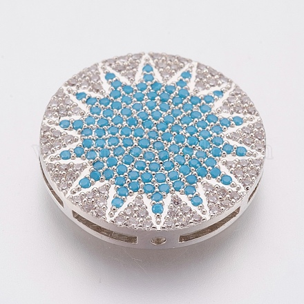 Perle ecologiche in ottone micro pavé di zirconi ZIRC-F083-074P-RS-1
