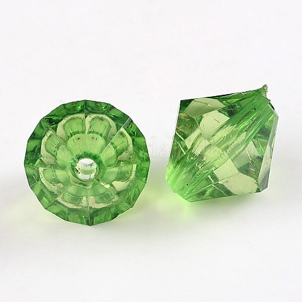 Faceted Bicone Transparent Acrylic Beads DBB14MM14-1