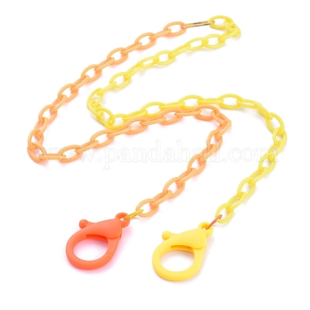 Personalized Two Tone ABS Plastic Cable Chain Necklaces NJEW-JN02825-02-1