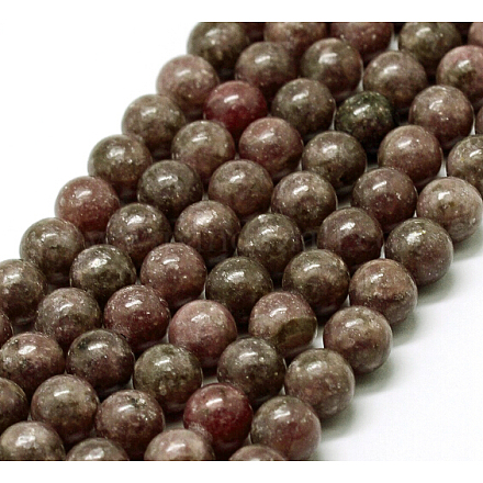 Lépidolite naturelle / mica mauve perles de rocaille G-P257-01-4mm-1