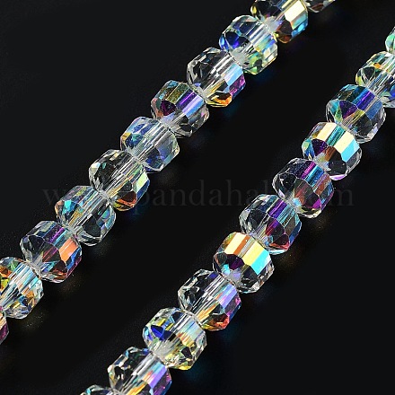 Electroplate Rondelle Glass Beads Strands EGLA-A036-09A-AB01-1
