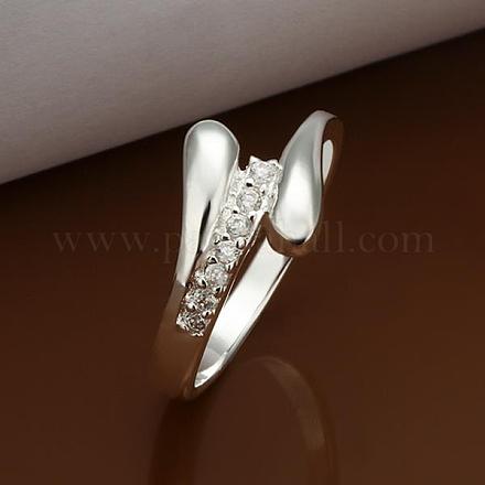 Романтичная латунь кубического циркония кольца для женщин RJEW-BB12007-8-1