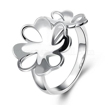Románticos anillos de dedo de latón con flores de san valentín RJEW-BB00397-02-1