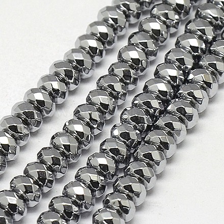 Chapelets de perles en hématite synthétique sans magnétiques G-J161-6x4mm-02-1