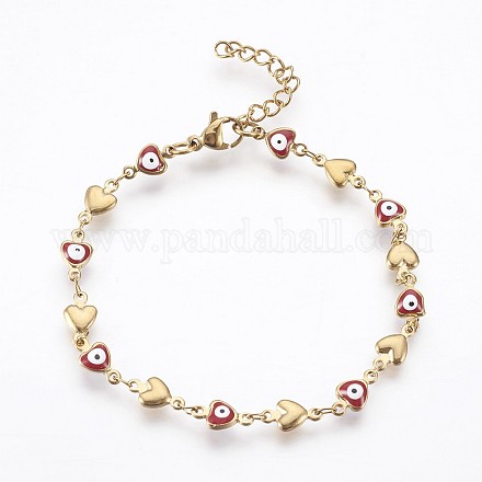 Placage ionique (ip) 304 bracelets en chaîne à maillons en acier inoxydable BJEW-P236-30G-01-1