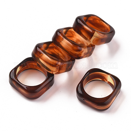 Square Transparent Resin Finger Rings X-RJEW-S046-003-A02-1