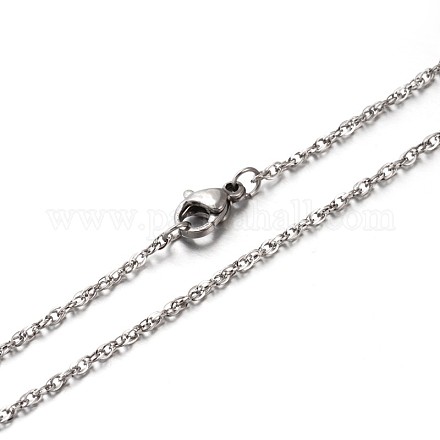 304 inox double lien chaînes colliers NJEW-O051-09-1