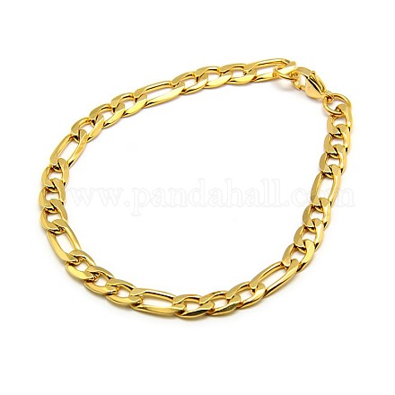 Trendy Women's 304 Stainless Steel Figaro Chain Bracelets X-STAS-A028-B015G-1