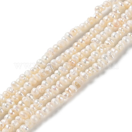 Chapelets de perles en Keshi naturel PEAR-E018-64-1