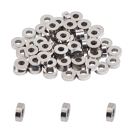 UNICRAFTALE 150pcs 7mm Flat Round Spacer Beads Stainless Steel Loose Beads Small Hole Spacer Beads Smooth Surface Beads Finding for DIY Bracelet Necklace Jewelry Making STAS-UN0005-20-1