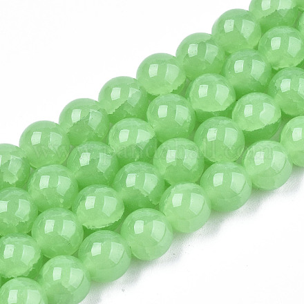 Imitation de perles de verre de jade GLAA-S192-001D-1