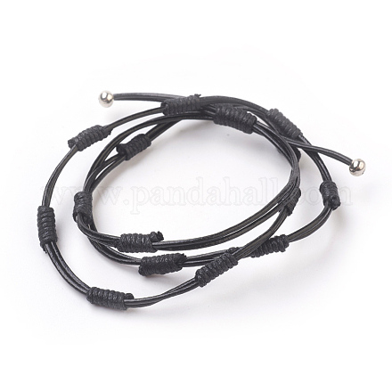 Cowhide Leather Cord Wrap Bracelets BJEW-JB03882-1