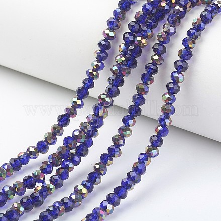 Electroplate Transparent Glass Beads Strands EGLA-A034-T2mm-R12-1