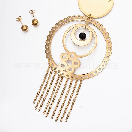 304 Stainless Steel Jewelry Sets SJEW-H070-01G-1