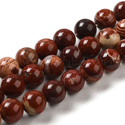Brins de perles de jaspe en peau de serpent rouge naturel X-G-H298-A02-03-1