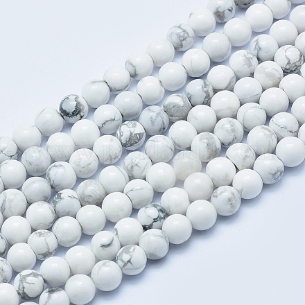Chapelets de perles en howlite naturelle G-P353-01-6mm-1