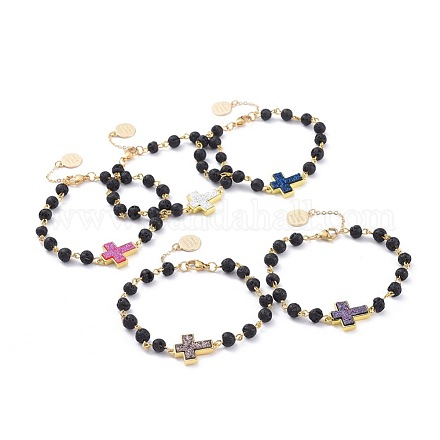 Bracelets en perles druzy en acrylique BJEW-JB04672-M-1