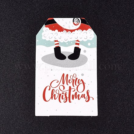 紙ギフトタグ  hange tags  美術工芸用  クリスマスのために  父のクリスマスの模様で  カラフル  50x30x0.3mm  穴：5mm CDIS-L003-E06-A-1