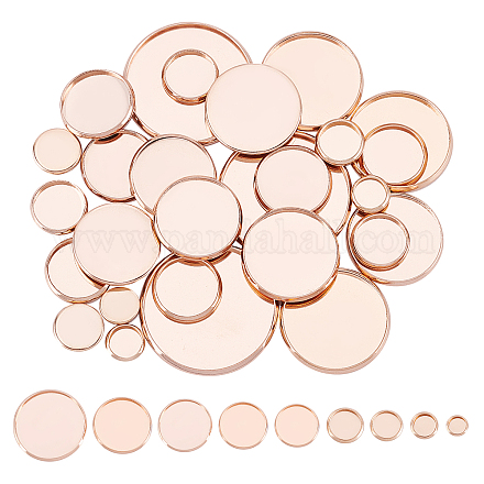 Unicraftale 36Pcs 9 Style 304 Stainless Steel Cabochon Settings STAS-UN0025-64-1