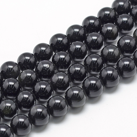 Perles en obsidienne naturelle G-R446-4mm-24-1