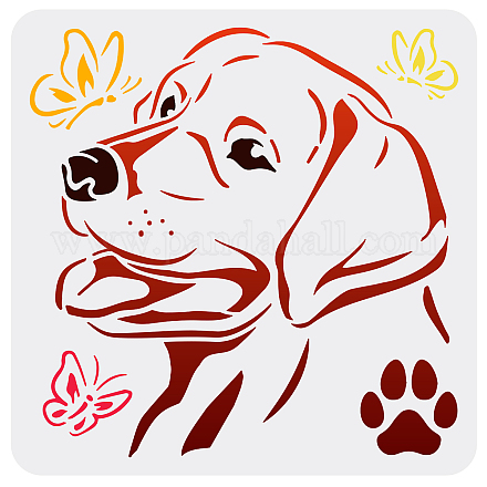 Dog Paw Prints Symbol Floor Stencil