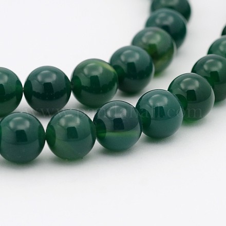 Sarcelle naturelle perles rondes de jade brins G-P070-09-10mm-1