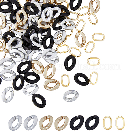 Superfindings 300 pz 4 anelli di collegamento in plastica ccb verniciati a spruzzo CCB-FH0001-13-1