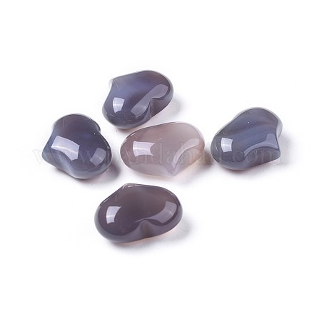 Piedra de amor de corazón de ágata gris natural X-G-F659-A14-1