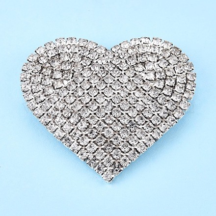 Crystal Rhinestone Heart Lapel Pin JEWB-T002-35S-1