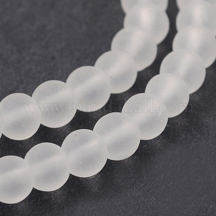 Perles en verre dépolies rondes X-GLAA-J079-01-4mm-1