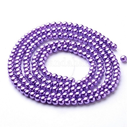 Glass Pearl Beads Strands HY-4D-B15-1