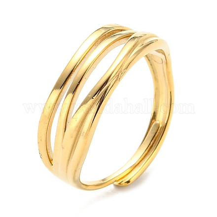 304 anillo ajustable hueco de acero inoxidable para mujer RJEW-C016-08G-1