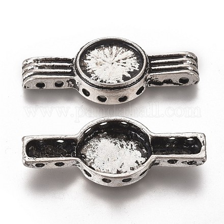 Tibetan Style Alloy Multi-strand Connector Cabochon Settings TIBE-Q043-07AS-FF-1