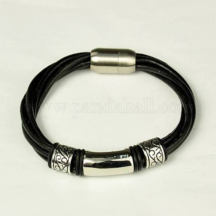 Bracelets de cordon en cuir X-BJEW-C337-12-1