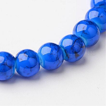 Spray Painted Glass Bead Strands X-GLAD-S075-6mm-40-1