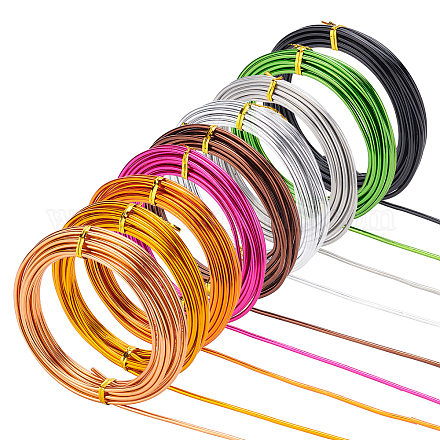 PandaHall Elite 9 Colors Round Aluminum Craft Wire AW-PH0002-21-1