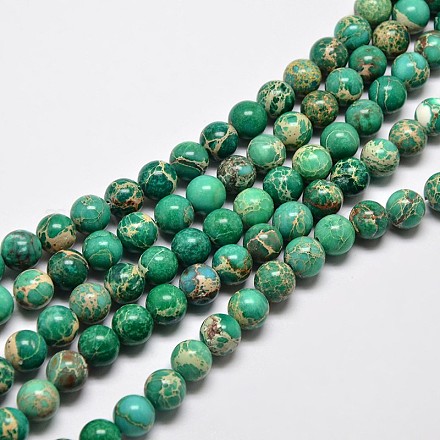 Natural Imperial Jasper Beads Strands G-I122-10mm-05-1