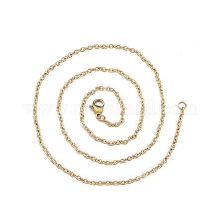 304 Edelstahl-Kabelketten-Halskette für Männer und Frauen NJEW-N050-A02-G20-1