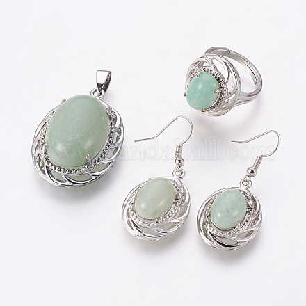 Natural Green Aventurine
Jewelry Sets SJEW-P153-B01-1