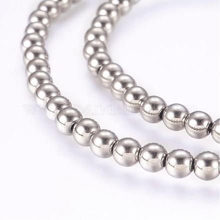 Chapelets de perles en hématite synthétique sans magnétique G-P277-06-5mm-1