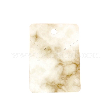 紙ネックレスイヤリングセットディスプレイカード  大理石模様の長方形  淡黄色  2-3/4x2インチ（7x5cm） CDIS-TAC0005-01B-1